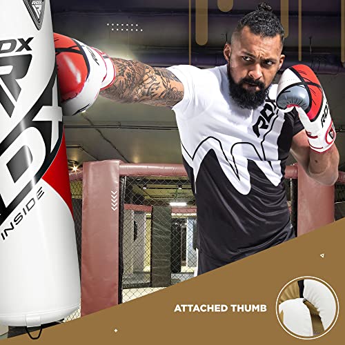 RDX Boxing Gloves EGO, Sparring Muay Thai Kickboxing MMA Heavy Training Mitts, Maya Hide Leather, Ventilated, Long Support, Punching Bag Workout Pads, Men Women Adult 8 10 12 14 16 oz - color: GOLDEN, size: 8OZ
