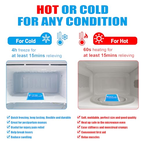 Reusable Gel Ice Packs (4 Pack) - Hot Cold Pack for Injuries, Pain Relief, Migraines - Gel Ice Pack Cold Compress for Back, Neck, Foot and Wrist - Flexible Cold Packs for Injuries - 5.1" x 6.5" - style: 5.1" x 6.5" 4 packs