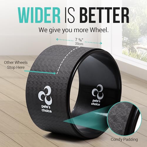 Extra Wide Yoga Wheel, Mini Yoga Wheel - Beginner Friendly Yoga Kit. More Comfortable, Stable and Safer Back Roller. Improve posture, better mobility. Ideal Home Exercise. Relieve Back Pain. - style: Wide