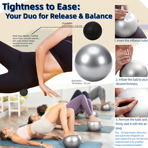 Women Glute Workout Equipment, Hip Thrust Belt for Weights, Booty Bands Exercise Bands Pilates Ball, Glute Workout at Home Pilates Exercise Equipment Kit for Home Gym Fitness Accessories - color: Black-Intermediate