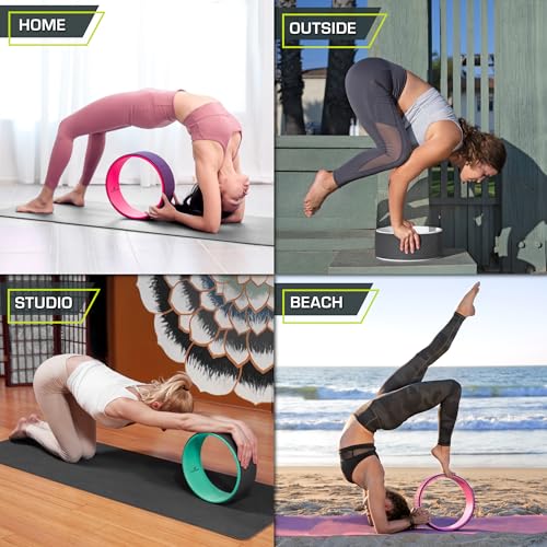 ProsourceFit Yoga Wheel Prop 12” for Improving Yoga Poses, Backbends, Flexibility, Balance, Stretching, Relaxation - color: Black/White