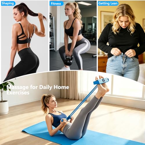 Pedal Resistance Band with Handle,4/6/8 Resistance Levels Elastic Pull Rope, Portable Fitness Bands for Leg Butt Training, Home Gym, Yoga, Pilates - size: 4 Levels（Blue ）
