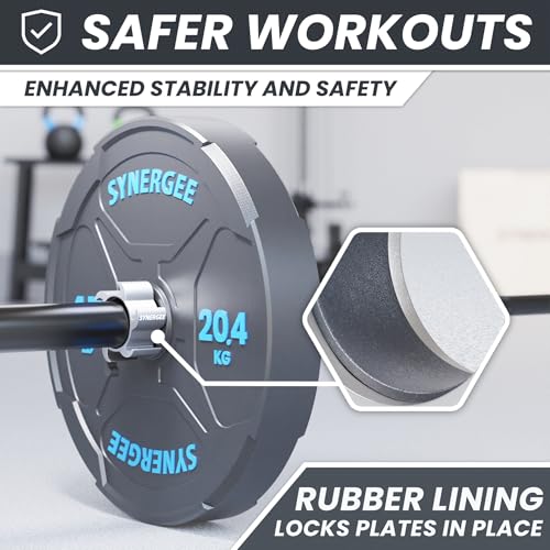 Synergee Aluminum Barbell Collars – 2" Olympic Locking Clamps - color: Silver