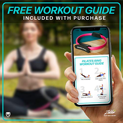 URBNFit Pilates Ring - 12" Magic Circle w/Dual Grip, Foam Pads for Inner Thigh Workout, Toning, Fitness & Pelvic Floor Exercise - Yoga Rings w/Bonus Exercise Guide - color: Pink