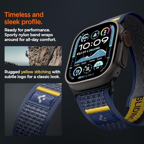Spigen for Apple Watch Band, Compatible with Ultra 3/2/1 49mm, Series 11/10 46mm, 9/8/7 45mm, SE3/SE2/SE/6/5/4 44mm, 3/2/1 42mm - color: Active Navy