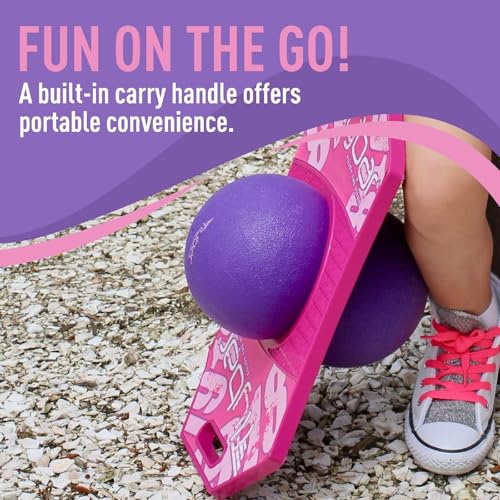 Flybar LED Pogo Trick Ball for Kids Balance Bounce Board w/Anti-Slip Deck - color: Pink Berry 2
