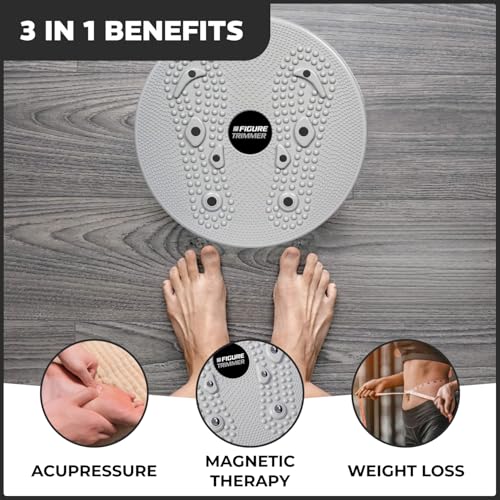 Figure Trimmer Ab Twister Board for Exercise Waist Twisting Disc Acupressure Nodes - color: Gray