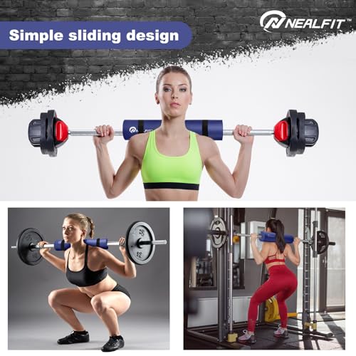 NEALFIT Barbell Pad Squat Pad for Squats—Squat Bar Pad—Great for Weightlifting,Lunges and Hip Thrusts—Foam Sponge Pad—Fit Standard and Olympic Bars Perfectly - color: Deep Purple