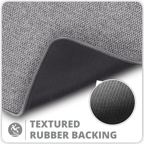 Bosap Bath Mat,Ultra Thin Bathroom Runner Rugs,Large Bath Mats for Bathroom,Quick Dry,Non-Slip,Machine Washable,Low Pile,Bath Rug,Shower Outside,Sink,Home Decor Accessories.Grey,2'x6'(24x72inch) - color: Grey, size: 2' X 6' (Runner)