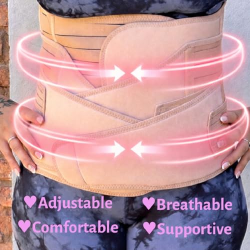 VitaliCore Postpartum Belly Band 3-in-1 for Women – Adjustable Abdominal & Pelvic Support Wrap for Postpartum Recovery, C-Section & Waist Support - color: Black, size: Medium