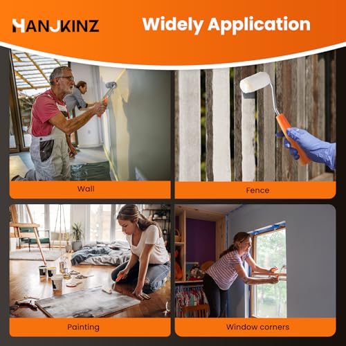 2 inch Paint Roller Kit, 20 Pack Small Paint Roller Set with 3/8" Nap Microfiber Covers, Touch Up Mini Paint Rollers for Wall, Door, Cabinet, Craft - size: 20 pcs 2" Microfiber Roller Cover