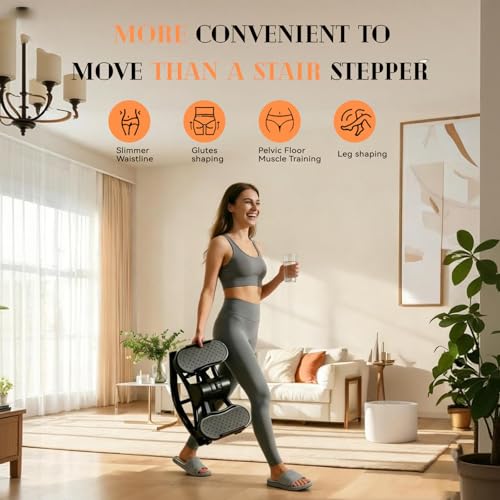 Rock Stepper with Resistance Bands - Ultra-Quiet Hydraulic Lateral Stepper, Fully Assembled Side to Side Step Rocker for Home Office, 250LBS Capacity - color: Black