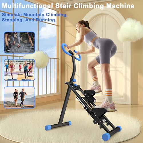Stair Stepper for Home, Vertical Climber Machine for Full-Body Exercise,265lbs Home-Upgrade Climber Fitness Equipment with Stable Frame Adjustable Handlebar for Women Men - color: Black