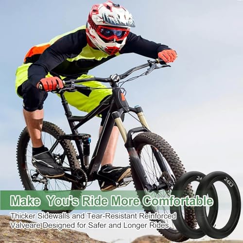 2 Pack of Fat Tire Bike Inner Tubes, 20/24/26 X4.0 Heavy Duty Bike Tube, Inner Tube with 32mm Schrader Valve for Snow Mountain Bike E-Bike - size: 24X3.0(2 Pack)