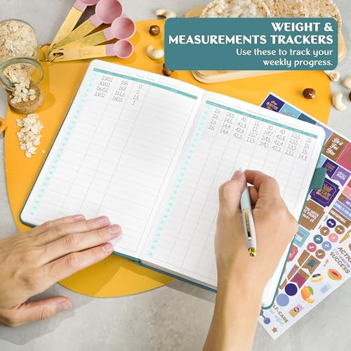 Legend Wellness Planner & Food Journal – Daily Diet & Health Journal with Weight Loss, Measurement & Exercise Trackers – Lifestyle & Nutrition Diary – Lasts 6 Months, A5 size – Dark Teal - color: Dark Teal Gold Foil, size: A5 (5.8” x 8.3”)