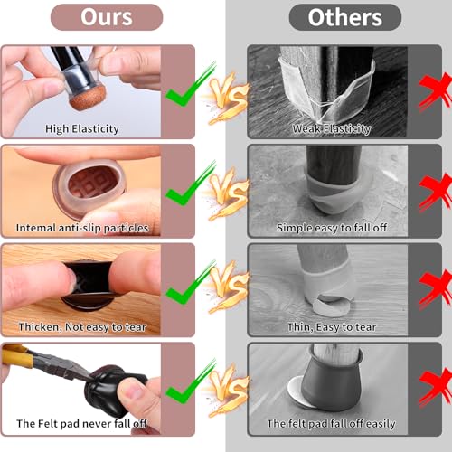 Extra Small Chair Leg Floor Protectors, 16PCS Silicone Chair Leg Caps, Felt Chair Leg Pads for Hardwood Floors, Round Metal Barstool Leg Floor Protectors, Anti-Scratches & Noice(Black, Fit:0.5"-0.75") - size: S-16PCS-(Fit:0.5-0.75 inch)-Black