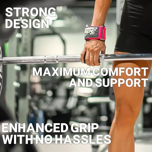 Schiek Sports 1200 Power Lifting Hooks - Maximum Grip Support in Heavy Lifting - Snug Fit - color: Pink