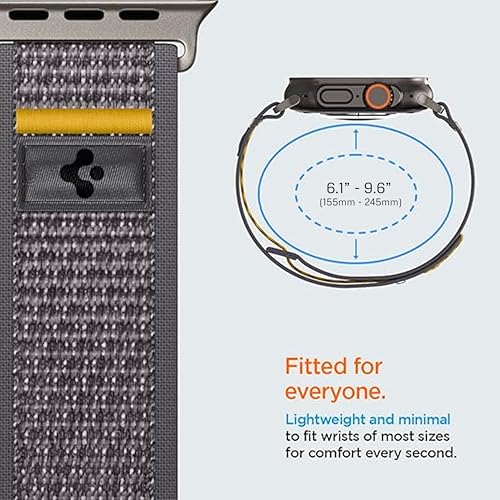 Spigen for Apple Watch Band, Compatible with Ultra 3/2/1 49mm, Series 11/10 46mm, 9/8/7 45mm, SE3/SE2/SE/6/5/4 44mm, 3/2/1 42mm - color: Active Gray