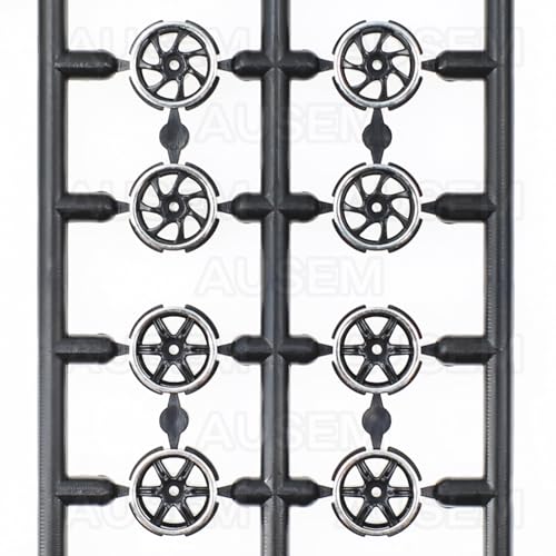 1/64-wheels AB Plate 1/64-Scale-Wheel-tires Set Compatible with Major Brand Toy-Car-Wheels Including Black with Red Edging Wheels Black with White Edging Wheels 1: 64-Hollow-Shaft 1/64 Rubber-Tires