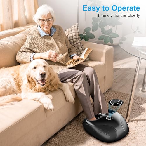 COMFIER Shiatsu Feet Massager Machine,Birthday Gifts for Men&Women,Foot Massager with Heat,Kneading Rolling Compression for Plantar Fasciitis,Neuropathy Fits up to Men Size 12, for Home Office Use - color: ‌ebony‌