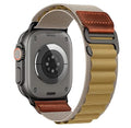 Alpine Loop Nylon Compatible with Apple Watch Ultra 3/2/1 Band 49mm Series 11/10/9/8/7/6/5/4/3/2/1/SE 46mm 45mm 44mm 42mm, Adjustable Soft Sport Strap with Leather Design for iWatch Men - color: Wheat