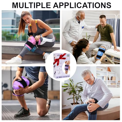 APEXUP Ice Pack for Knee Pain Relief, Large Reusable Wrap After Surgery, Flexible Gel Cold Pack for Injuries, Pain Relief for Back, Shoulder, Elbow, Ankle and Leg (Purple, L, 2PK) - size: Large-2PK, style: Purple