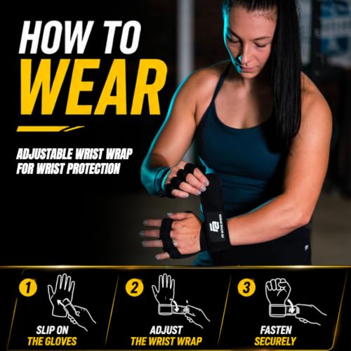 Fit Active Sports New Ventilated Weight Lifting Workout Gloves with Built-in Wrist Wraps for Men and Women - Great for Gym Fitness, Cross Training, Hand Support & Weightlifting. - size: X-Large