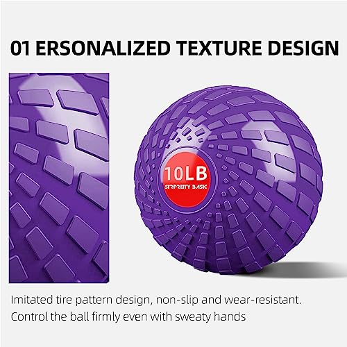 Medicine Ball 8, 10 lbs Slam Ball Weighted Balls for Exercise Strength and Crossfit Workout - color: Dynamic Purple, size: 10 LB