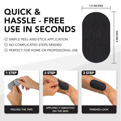 Deluxe Multipurpose Band, Quick Application, Removes Easily, Secure, Invisible Grip, Versatile Adhesive for Everyday (Black) (30-Piece) - size: 30-Piece