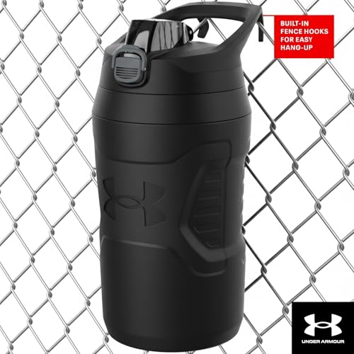 Under Armour 32 oz Insulated Water Bottles - Sports Water Jug with Fence Hook, Leak Resistant for Baseball, Football & More, 32 oz Insulated, Blaze Orange/Black - color: Blaze Orange/Black, size: 32 Ounces