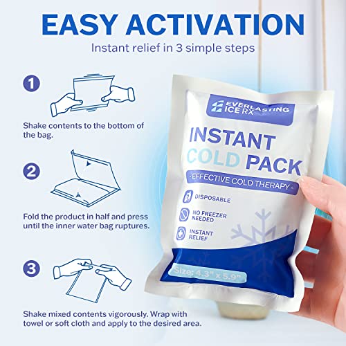 100 Pack - Instant Cold Packs - Instant Ice Packs for Injuries | Disposable Cold Compress Ice Pack for Pain Relief, Swelling, Inflammation, Sprains, Toothache - Cold Pack for Athletes - style: 100 Pack