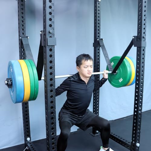 MARLANG Power Rack Attachments Safety Straps Squat Rack Attachments Fit 3x3 Power Rack for Row Deadlift Bench Press Hip Thrust Chest Press and More - size: 3"x3" Post,1" Hole diameter,Straps Length 47.24”