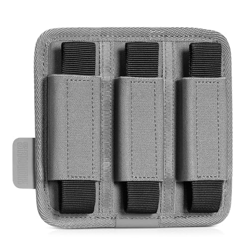 Savior Equipment Tactical Pistol Mag Pouch 9mm .40 45acp Open-Top Single & Double Stack Mag Holder Softshell Mags Storage Universal Magazine Carrier, Elastic Band to Hold Tight, Hook-Backed Panel - color: SW Gray (3-Slot)