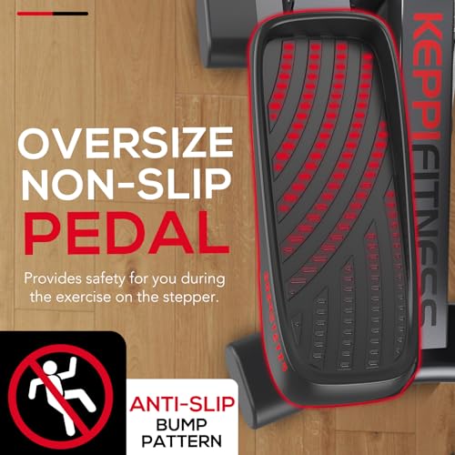 Keppi Fitness Stair Stepper, Steppers for Exercise at Home, Stepper with 2 Pairs of Resistance Bands for Efficient Cardio - Fitstep Series - style: FITSTEP500