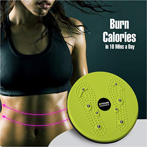 Figure Trimmer Ab Twister Board for Exercise Waist Twisting Disc Acupressure Nodes - color: Lime Green