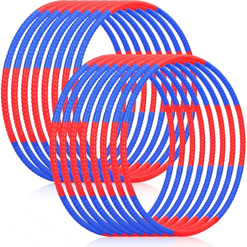 Vinsot Detachable Plastic Hoops for Kids, Adjustable Exercise Hoops Equipment for Sports, Dance, Outdoor Games, Parties and Pet Training - color: Red,Blue