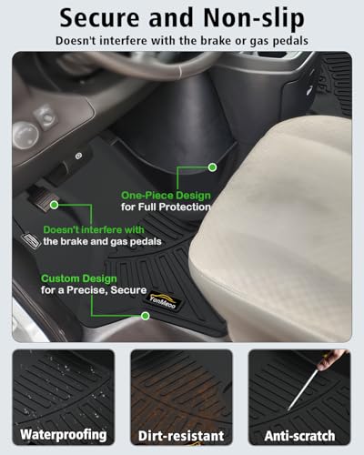 Floor Mats Custom for Chevy Express & GMC Savana 2015-2023 All Weather TPE Rubber Protection 1st Row Anti-Slip Automotive Floor Liners for Chevrolet Express 1500/2500/3500 Van Accessories- 1 PCS - size: For Chevy Express 2015-2023 Floor Mats
