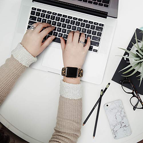 Adjustable Elastic Watch Band Compatible with Apple Watch 38mm/40mm Soft Stretch Strap Replacement Wristband for iWatch Series SE/6/5/4/3/2/1 Leapard 38mm/40mm - color: 1-Leopard, size: 38mm/40mm/41mm/42mm(Series 10)