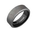 The Ridge Tungsten Rings For Men - Mens Wedding Band - Strong, Durable, and Scratch-Resistant Beveled Ring With Silicone Band - color: Stonewashed Titanium