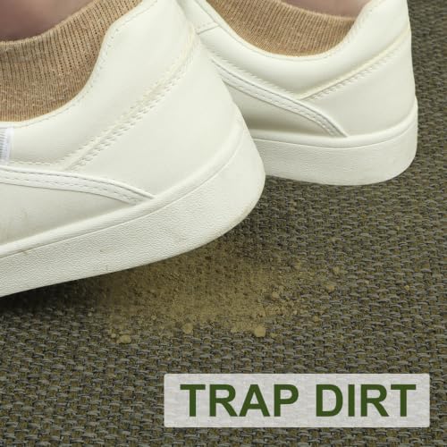 LEKEEPGO Door Mat Indoor Entrance, Indoor Door Mat, 17"x29.5", Olive Green | Non Slip Rubber Backing, Washable, Absorbent, Low-Profile, Entryway Entry Resist Dirt, Inside Door Mats - color: Olive Green, size: 1'5" X 2'5" (Rectangular)