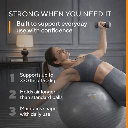 Exercise Ball – Yoga Ball for Pilates & Fitness - Birthing for Pregnancy, Stability, Core, Balance, Therapy for Physical Rehab, Workout for Home Gym & Office Chair, Fast Pump Included - color: Mint Green, size: M (for Height 4'8" - 5'3")