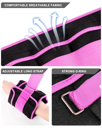 Fragraim Adjustable Ankle Weights 1-3/4/5/6/8/10/12/15/20 LBS Pair with Removable Weight for Jogging, Gymnastics, Aerobics, Physical Therapy - color: Purple, style: 1.5 lbs each( 3 lbs pair)