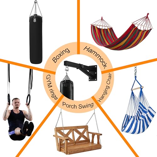 Punching Bag Hanger, 900 LBS Heavy Bag Wall Mount & Ceiling Hanger with 360° Swivel, Thick Steel Boxing Mount for MMA, Muay Thai & Home Gym (Multiple Mounting Options) - color: Wall Mount - Extendable Arm