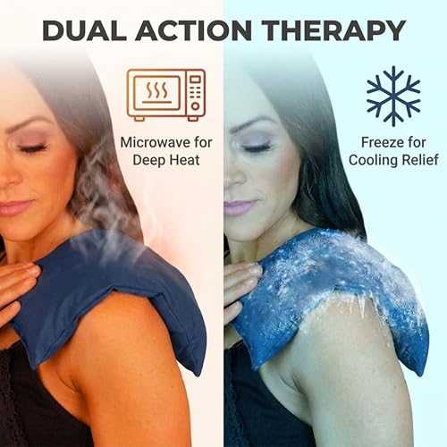Nature's Approach Basic Herb Pack Heating Pad, Midnight Blue | 12-herb aromatherapy rice & flaxseed fill for hot or cold therapy on neck, back, shoulders & more - style: Nighttime Blue