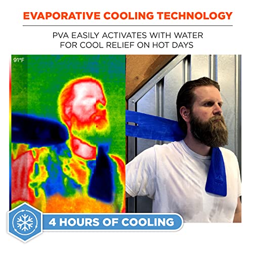 Ergodyne 6603-2PK Chill Its 6603 Cooling Neck Wrap, Long Lasting Cooling Relief, 2-Pack,Blue