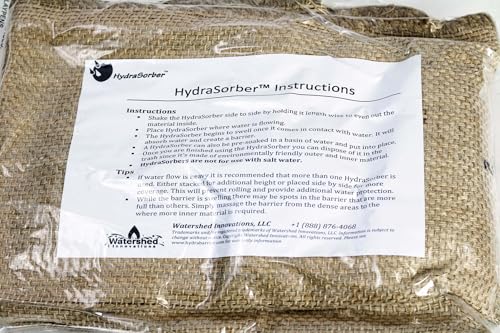 HydraSorber - Sandless Sandbags - Water Absorbent Flood Barrier - size: 11 Foot Length (Single Unit)