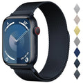 Stainless Steel Milanese Loop Compatible with Apple Watch Bands 46mm 44mm 45mm 49mm men and women, Magnetic Clasp Replacement for iWatch Ultra Series 11 10 9 8 7 SE 6 5 4 3 2 1 - color: A-Midnight, size: 44/45/46/49mm