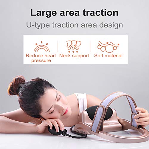 WOOLALA Cervical Neck Traction Device, Chronic Neck Pain Relief Muscle Relax Pillow with Band Neck Curve Correct Home Neck Stretcher