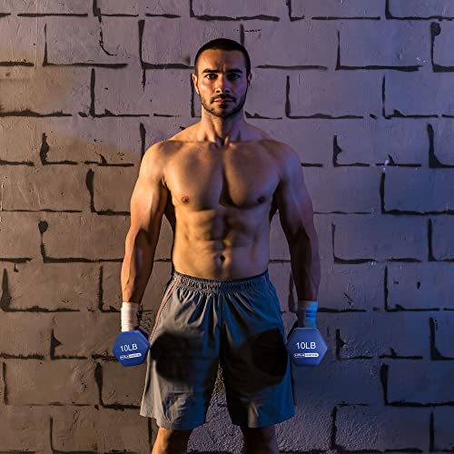 HolaHatha 1, 2 and 3 lb Neoprene Dumbbell Strength Training Weight Set with Rack - color: Multicolor, size: 60 LB