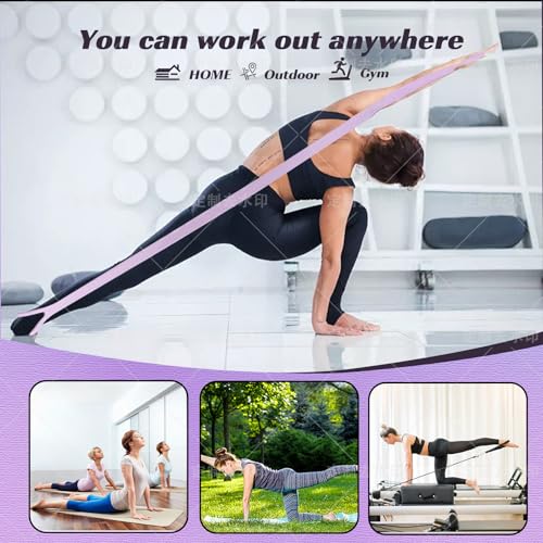 Resistance Bands, Figure 8 Fitness Resistance Bands with Handles, arm Bands for Workout - color: Pink